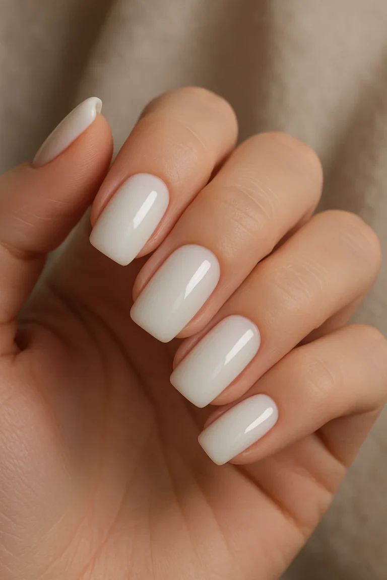 Milky white nails