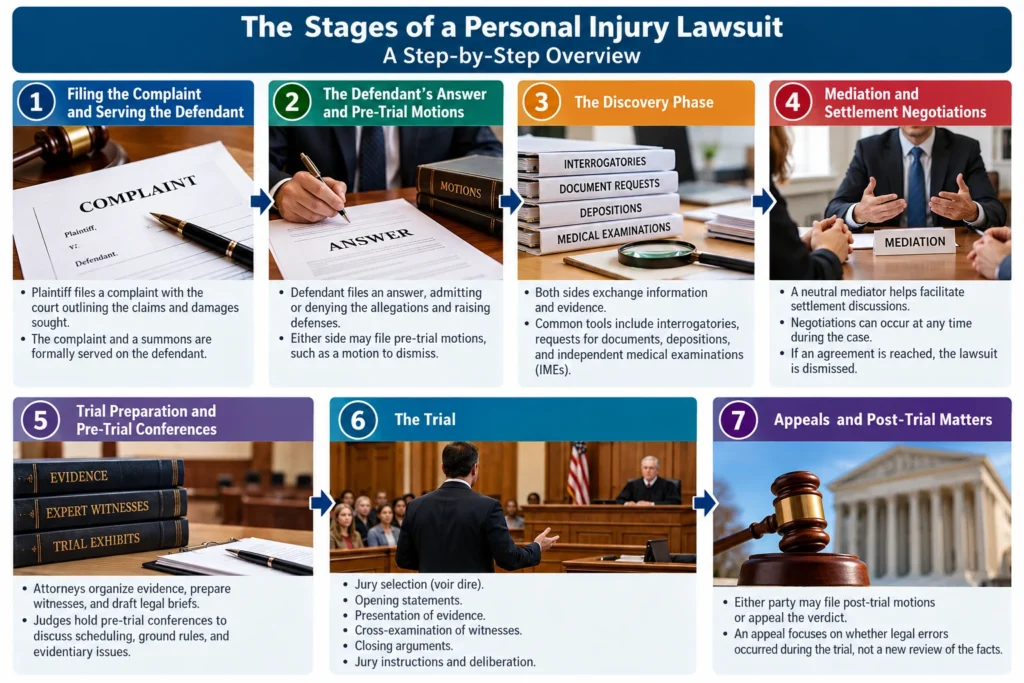 What Happens During a Personal Injury Lawsuit? Stages of Litigation Explained